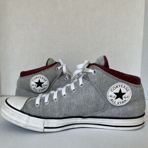 Converse Chuck Taylor All Star Street High Grey Dark Burgundy Size 10.5 Men’s